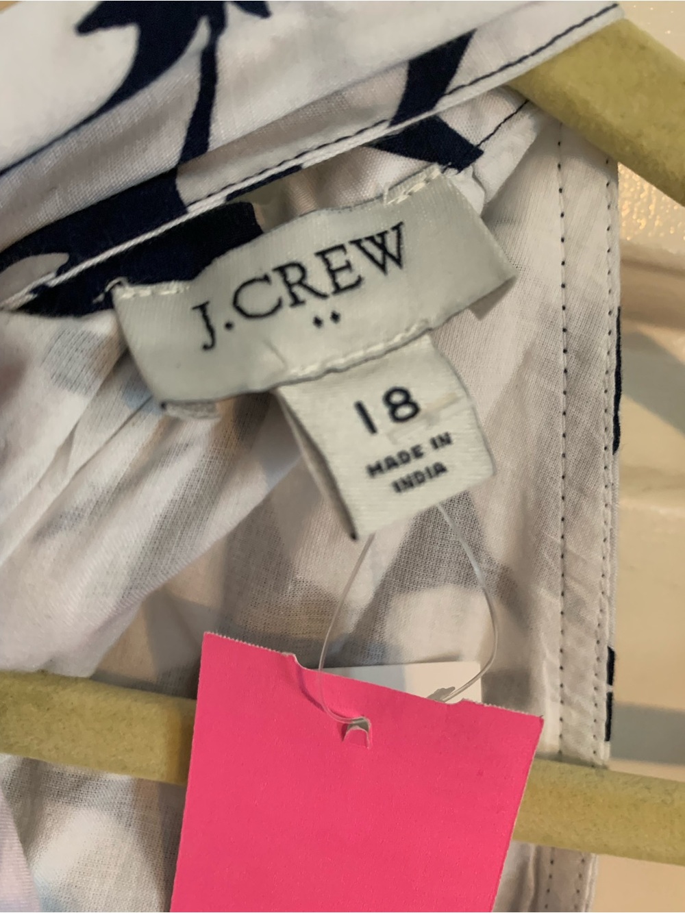 J. Crew White Halter Dress with Navy Floral Detailing NWT - Picture 2 of 11